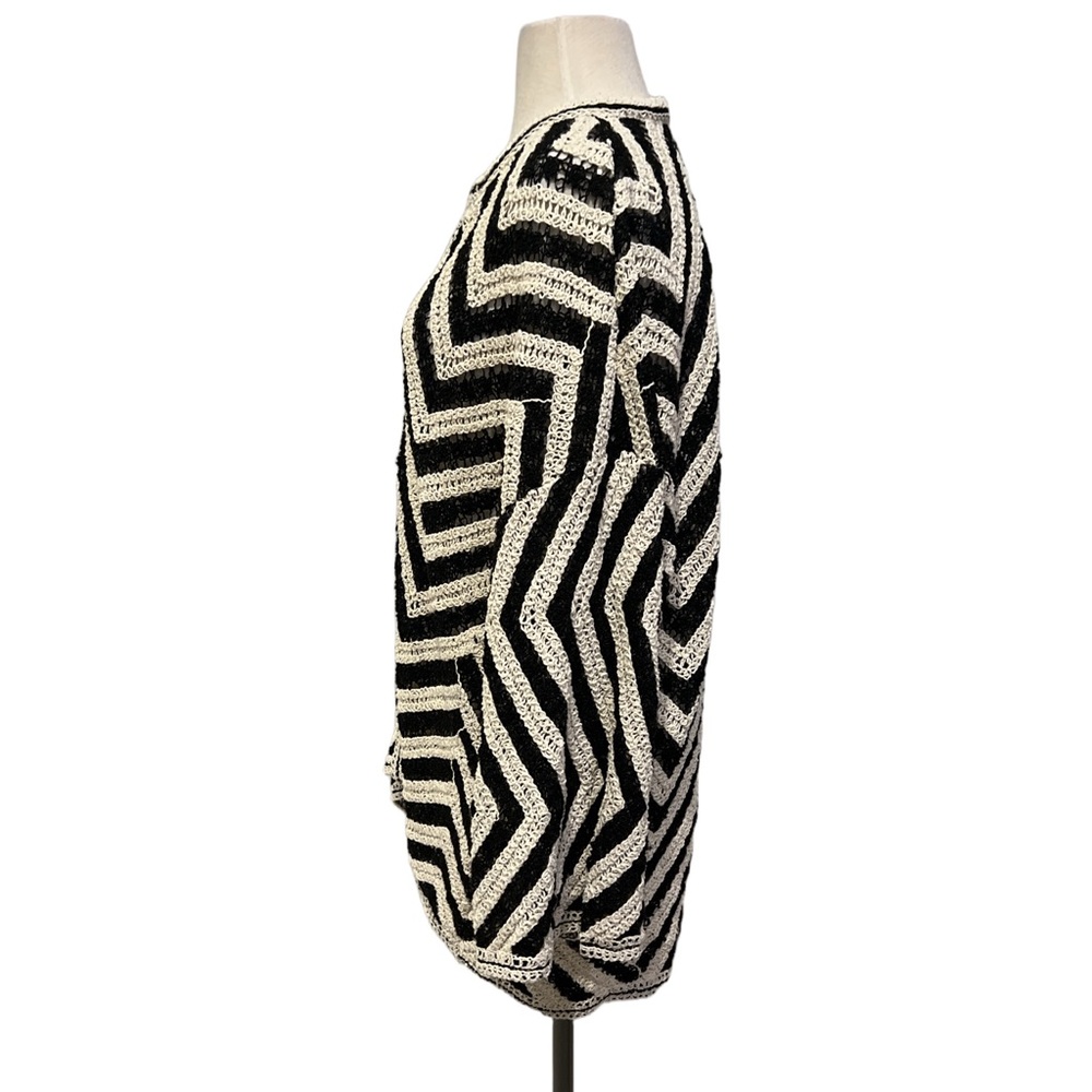 Zara Black and White Chevron Cardigan - Picture 3 of 7